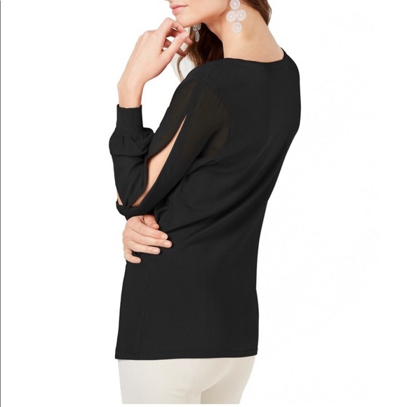 INC Illusion sleeve shirt blouse - Picture 2 of 4